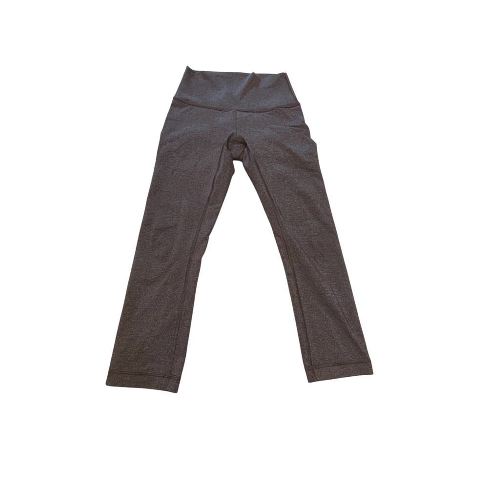 Lululemon Wunder Under Crop High Rise Luxtreme Heathered Black/Gray Size 4 Gym
